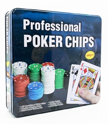 ژتون چهارصد تایی جعبه فلزی  پوکر Professional Poker Chips 