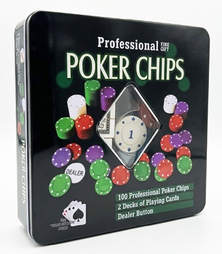  ژتون 100 عددی جعبه فلزی پوکر Poker Chips Case